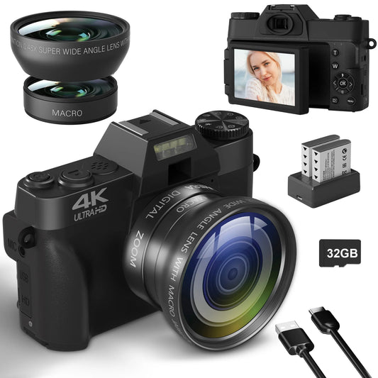 Compact Digital Photography Camera 4K WIFI Webcam Retro Vlog Recorder