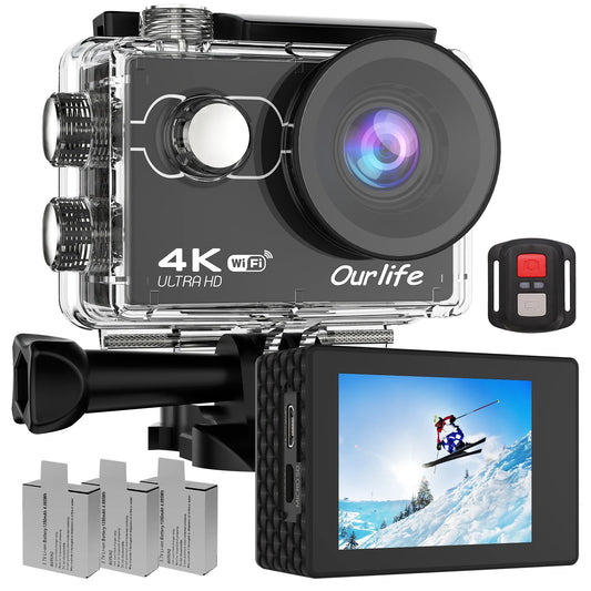 4K Action Camera Ultra HD WiFi 2.0-inch Screen 30M Waterproof Sports Video Action Cameras