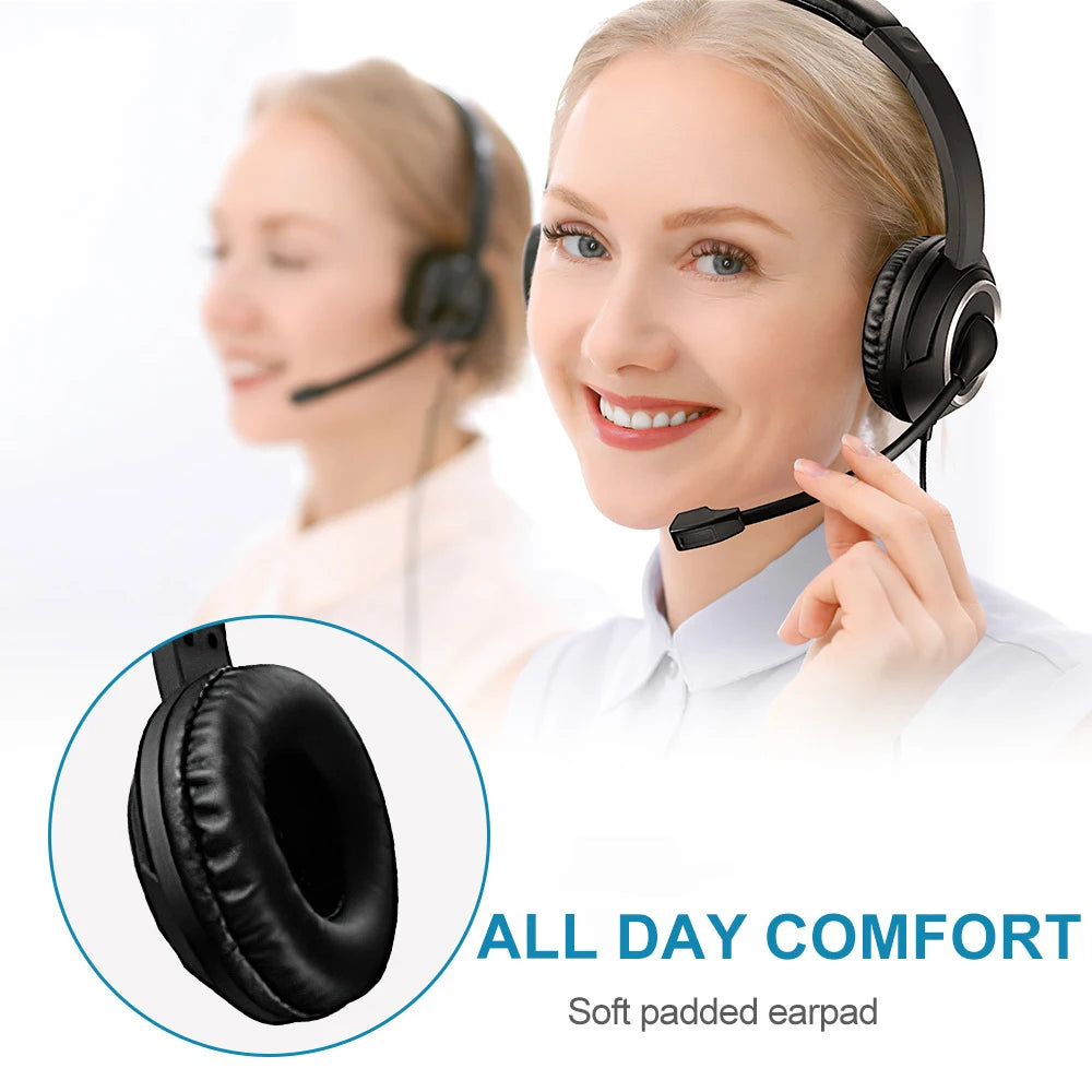 Wired USB Headset Call Center Headphones - Shutter Shop Emporium