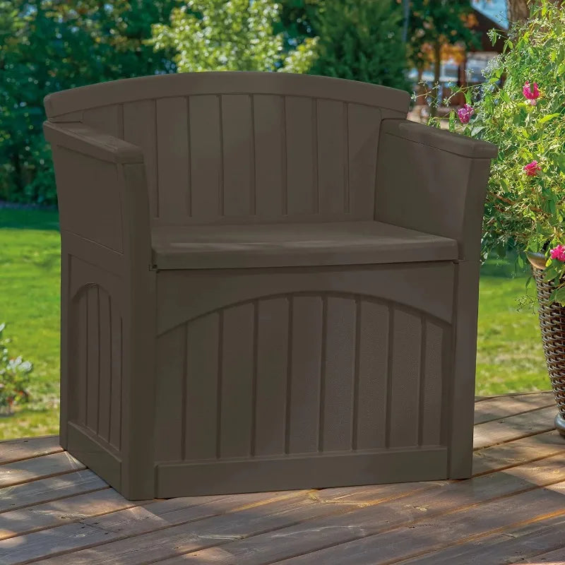 Suncast 31-Gallon Resin Outdoor Storage Bench, - Shutter Shop Emporium