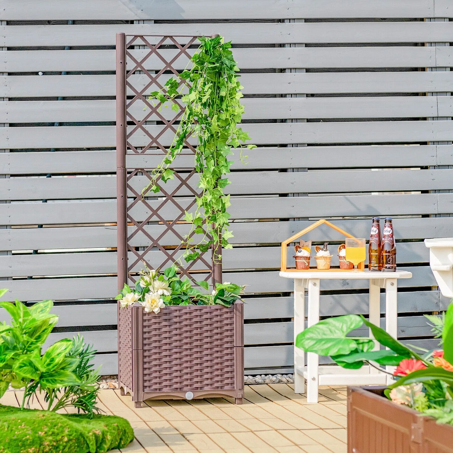 US High Trellis Planter Raised Garden Bed Box