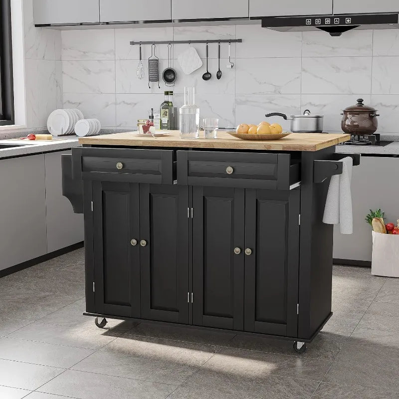 Rolling Mobile Kitchen Island Table on Wheels with Drawer and Storage - Shutter Shop Emporium