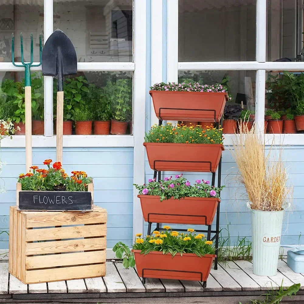 Vertical Raised Garden Bed 4 Tiers Planter Box - Shutter Shop Emporium