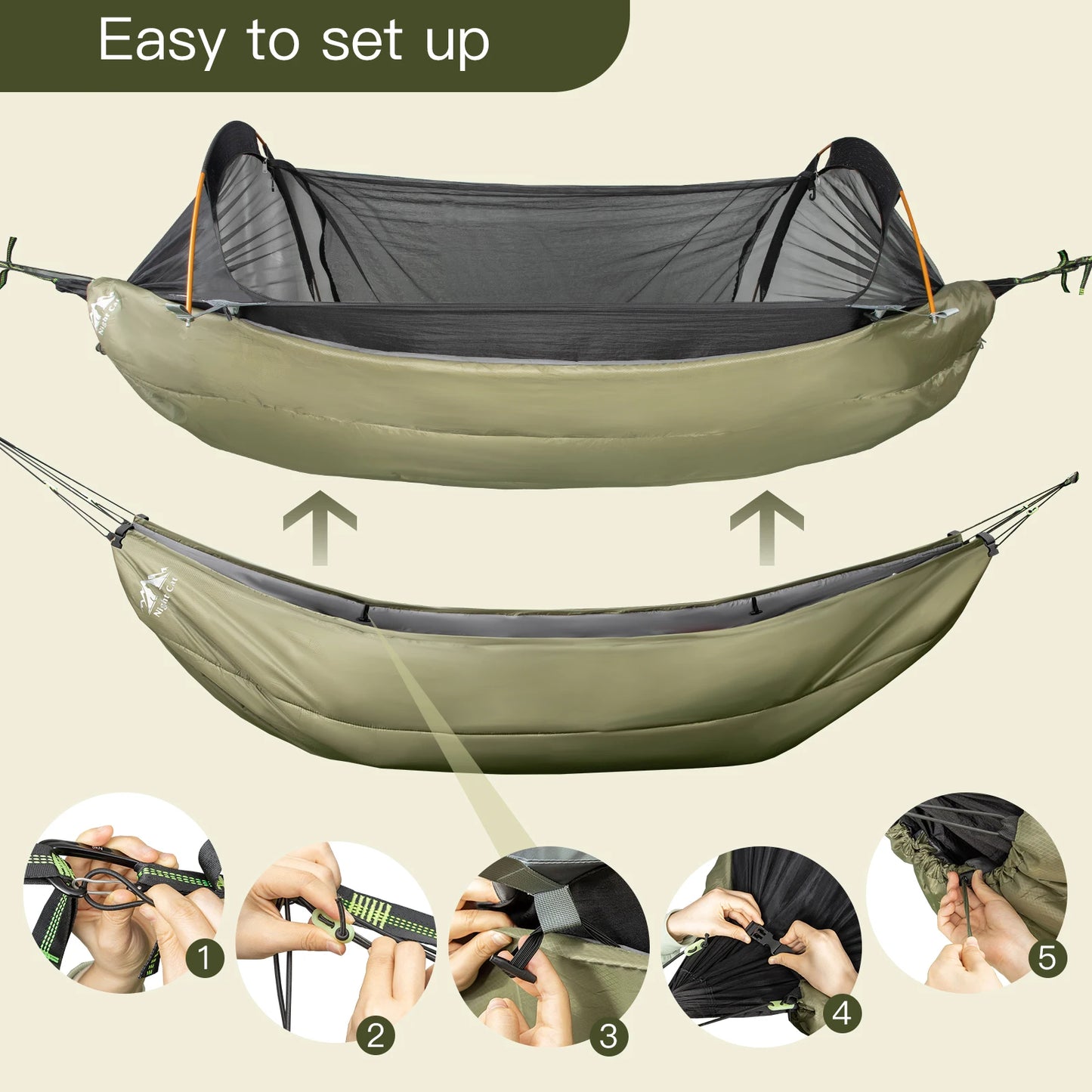 Camping Warm Underquilt Light Portable Outdoor Parachute Hammock - Shutter Shop Emporium