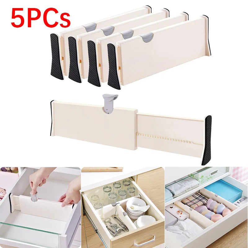 5PCs Adjustable Separators Drawer Dividers Organizer - Shutter Shop Emporium