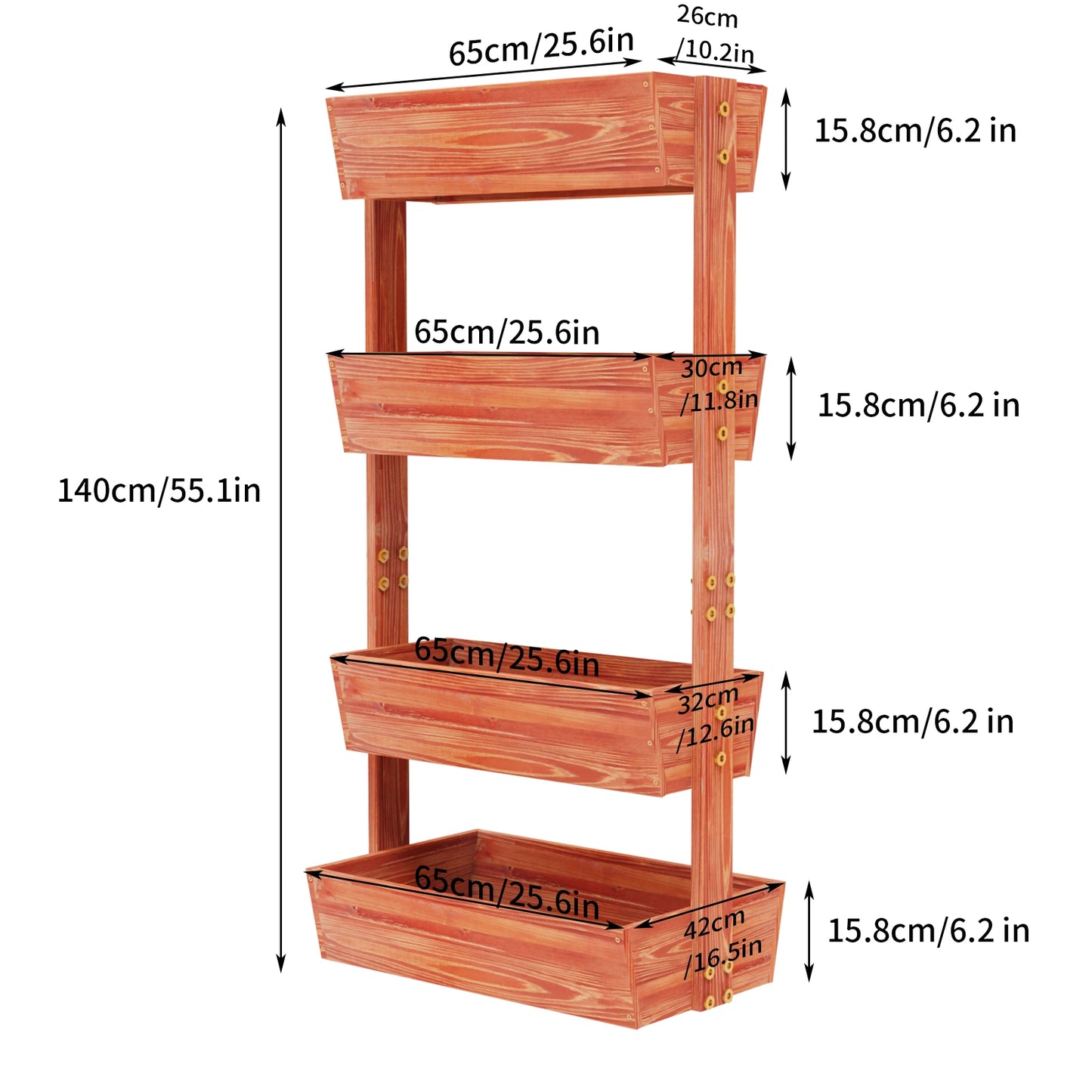 4-Tier Raised Garden Bed, Vertical Flower Pots Rack - Shutter Shop Emporium