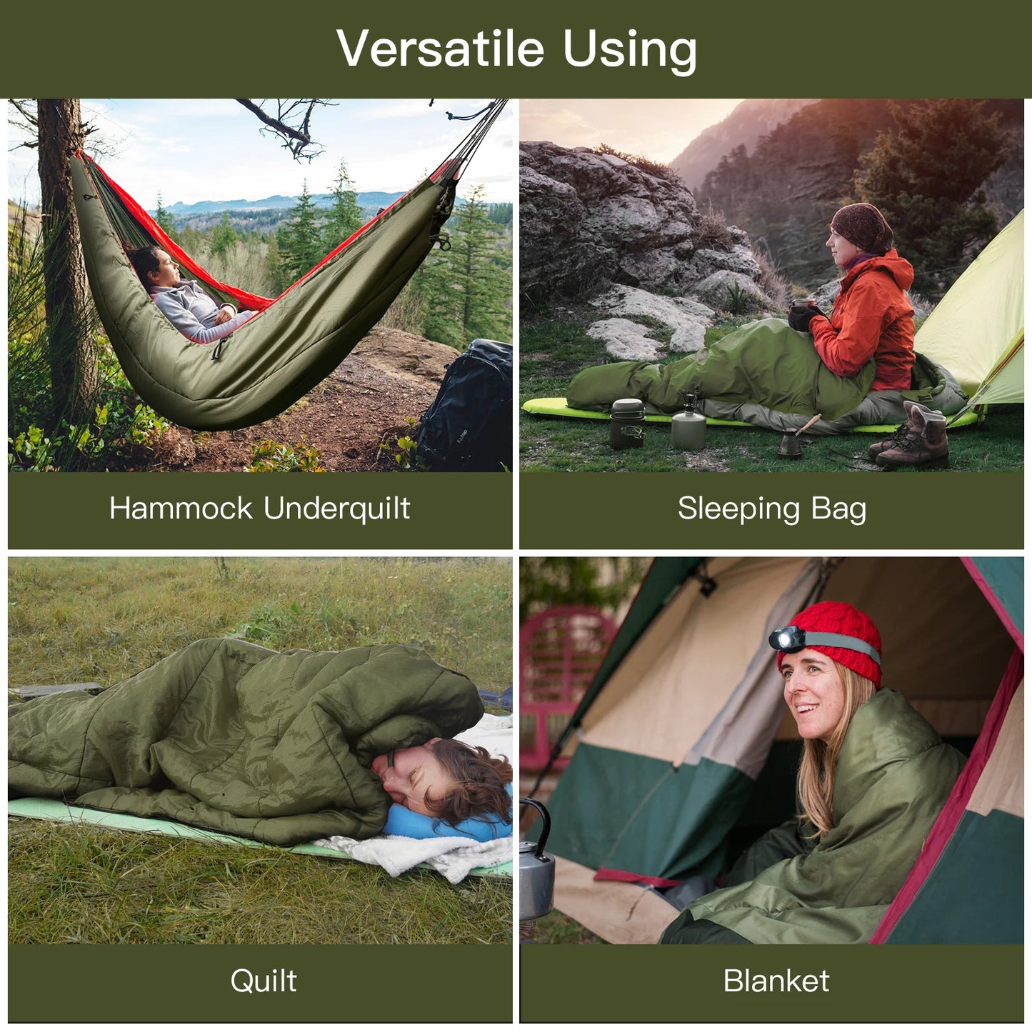 Camping Warm Underquilt Light Portable Outdoor Parachute Hammock - Shutter Shop Emporium