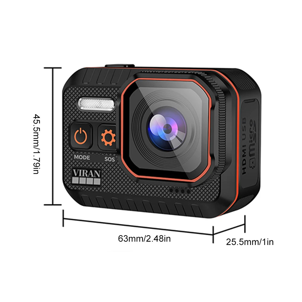 WiFi Anti-shake Action Camera With Remote Control Waterproof 2Inch IPS Screen - Shutter Shop Emporium