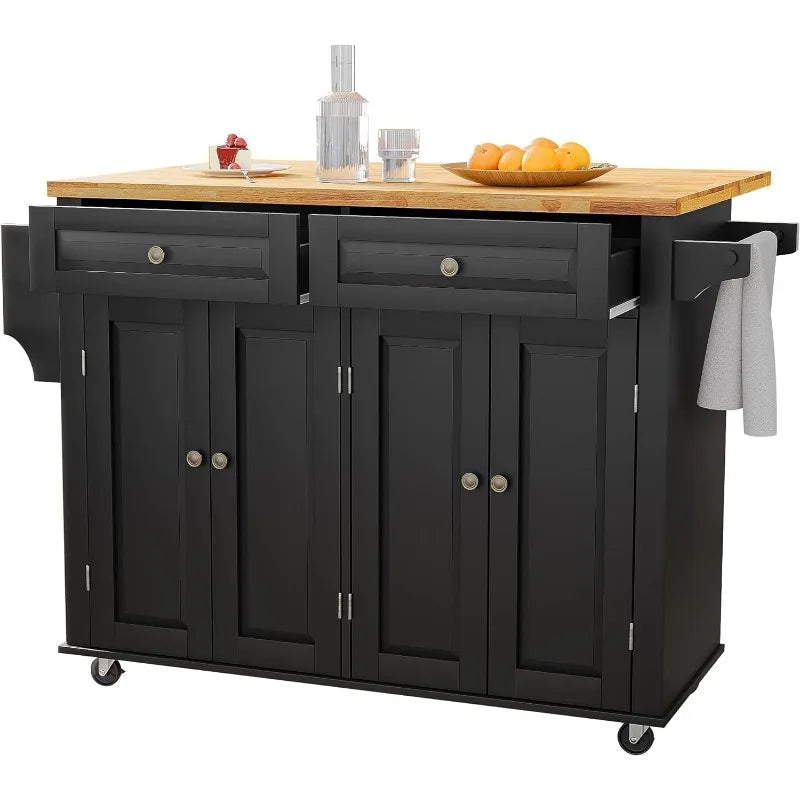 Rolling Mobile Kitchen Island Table on Wheels with Drawer and Storage - Shutter Shop Emporium