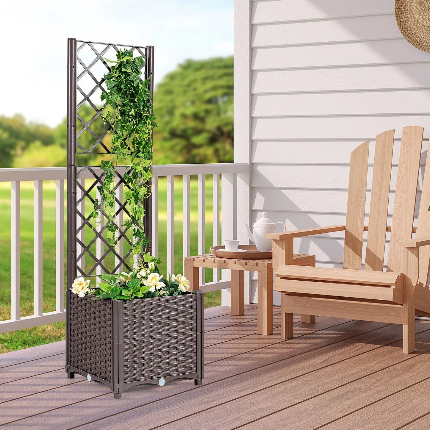 US High Trellis Planter Raised Garden Bed Box