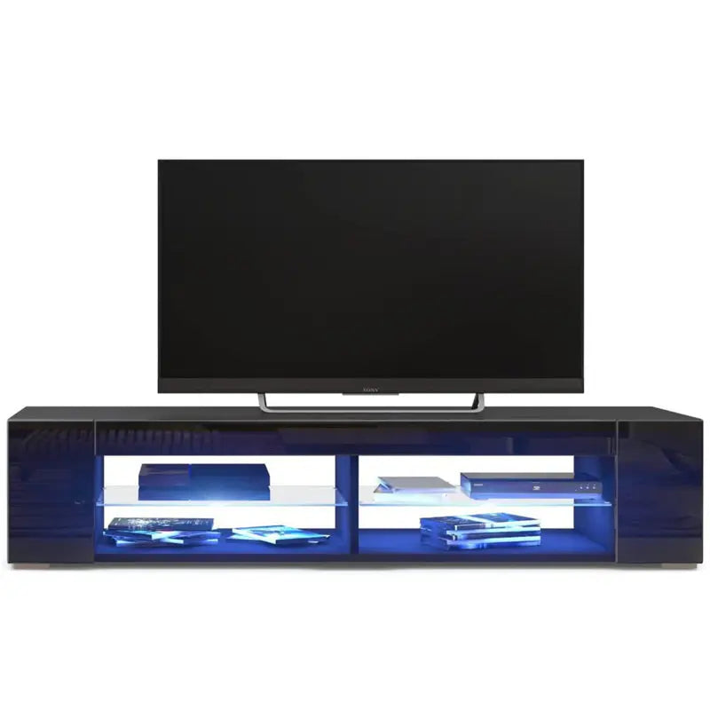 Living room media console with intelligent application LED lights - Shutter Shop Emporium