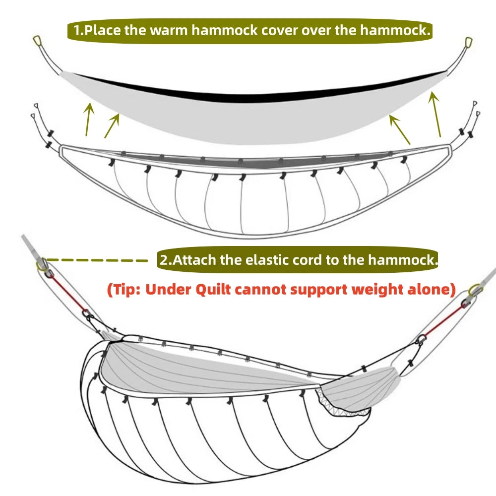 Camping Warm Underquilt Light Portable Outdoor Parachute Hammock - Shutter Shop Emporium