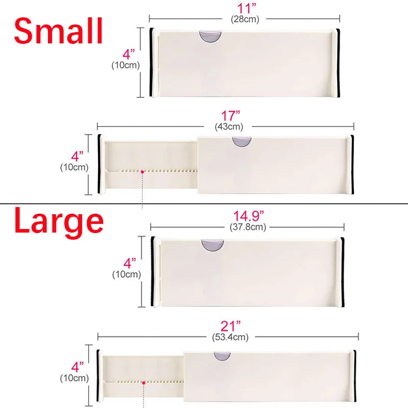 5PCs Adjustable Separators Drawer Dividers Organizer - Shutter Shop Emporium