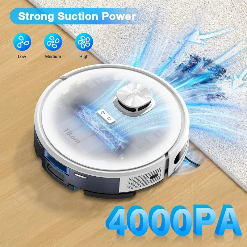 Tikom Robot Vacuum and Mop Combo, Smart Mapping, - Shutter Shop Emporium