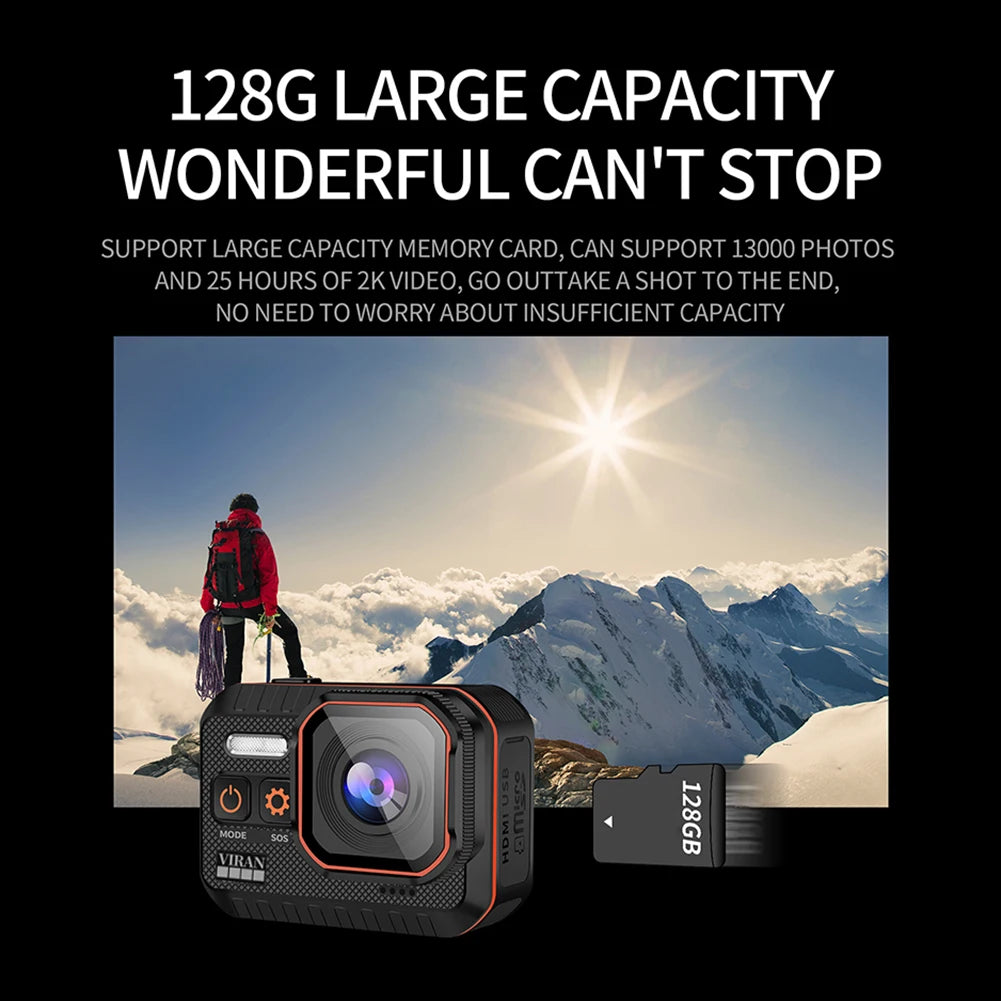 WiFi Anti-shake Action Camera With Remote Control Waterproof 2Inch IPS Screen - Shutter Shop Emporium